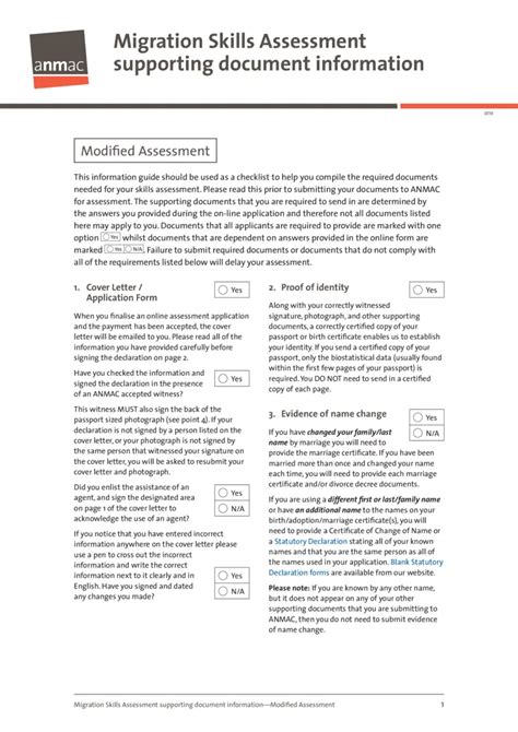 anmac skills assessment checklist